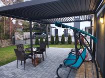 Aranżacja: Pergola tarasowa metalowa 4x5 wolnostojąca Nefir 2.0 - Antracite, Gartwerk