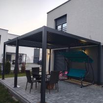 Aranżacja: Pergola tarasowa metalowa 4x5 wolnostojąca Nefir 2.0 - Antracite, Gartwerk
