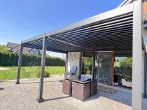Aranżacja: Pergola tarasowa metalowa 4x6 wolnostojąca Nefir 2.0 - Antracite, Gartwerk