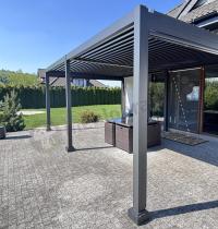 Aranżacja: Pergola tarasowa metalowa 4x6 wolnostojąca Nefir 2.0 - Antracite, Gartwerk