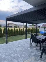 Aranżacja: Pergola tarasowa metalowa 4x6 wolnostojąca Nefir 2.0 - Antracite, Gartwerk