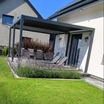 Aranżacja: Pergola tarasowa metalowa 4x6 wolnostojąca Nefir 2.0 - Antracite, Gartwerk
