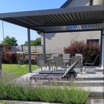 Aranżacja: Pergola tarasowa metalowa 4x6 wolnostojąca Nefir 2.0 - Antracite, Gartwerk