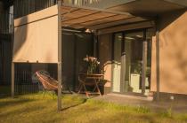Aranżacja: Pergola tarasowa metalowa Horn 3x3 - Kremowa