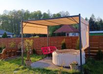Aranżacja: Pergola tarasowa metalowa Horn 3x3 - Kremowa