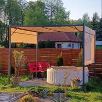 Aranżacja: Pergola tarasowa metalowa Horn 3x3 - Kremowa