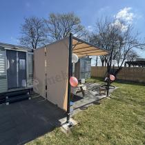 Aranżacja: Pergola tarasowa metalowa Simi 3x3 m - Kremowa