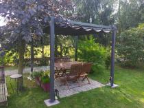 Aranżacja: Pergola tarasowa wolnostojąca 3x3 Kirn Szary - stelaż aluminiowy