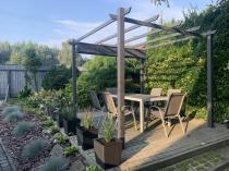 Aranżacja: Pergola tarasowa wolnostojąca 3x3 Kirn Szary - stelaż aluminiowy