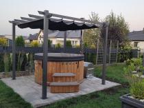 Aranżacja: Pergola tarasowa wolnostojąca 3x3 Kirn Szary - stelaż aluminiowy