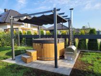 Aranżacja: Pergola tarasowa wolnostojąca 3x3 Kirn Szary - stelaż aluminiowy