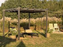 Aranżacja: Pergola tarasowa wolnostojąca 3x3 Kirn Szary - stelaż aluminiowy