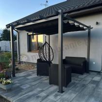 Aranżacja: Pergola tarasowa wolnostojąca 3x3 Kirn Szary - stelaż aluminiowy