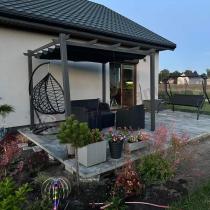 Aranżacja: Pergola tarasowa wolnostojąca 3x3 Kirn Szary - stelaż aluminiowy