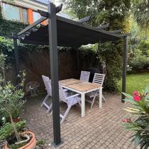 Aranżacja: Pergola tarasowa wolnostojąca 3x3 Kirn Szary