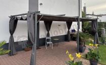 Aranżacja: Pergola tarasowa wolnostojąca z zasłonami Niro 3x5,5 - Grey