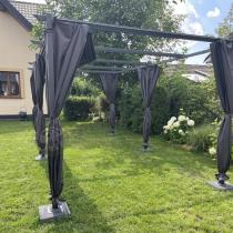 Aranżacja: Pergola tarasowa wolnostojąca z zasłonami Niro 3x5,5 - Grey