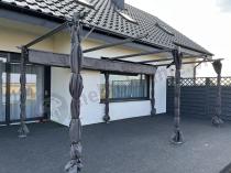 Aranżacja: Pergola tarasowa wolnostojąca z zasłonami Niro 3x5,5 - Grey