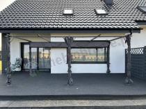 Aranżacja: Pergola tarasowa wolnostojąca z zasłonami Niro 3x5,5 - Grey