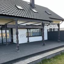 Aranżacja: Pergola tarasowa wolnostojąca z zasłonami Niro 3x5,5 - Grey