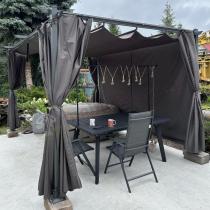 Aranżacja: Pergola tarasowa z zasłonami bocznymi 3x4 Niro - Grey