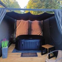 Aranżacja: Pergola tarasowa z zasłonami bocznymi 3x4 Niro - Grey