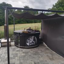 Aranżacja: Pergola tarasowa z zasłonami bocznymi 3x4 Niro - Grey