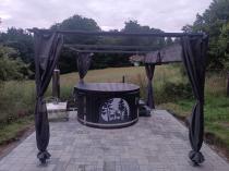 Aranżacja: Pergola tarasowa z zasłonami bocznymi 3x4 Niro - Grey