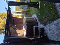 Aranżacja: Pergola wolnostojąca na taras z zasłonami 3x3 Kirn Szary - stelaż aluminiowy