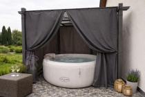 Aranżacja: Pergola wolnostojąca na taras z zasłonami 3x3 Kirn Szary - stelaż aluminiowy