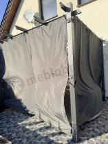 Aranżacja: Pergola wolnostojąca na taras z zasłonami 3x3 Kirn Szary - stelaż aluminiowy