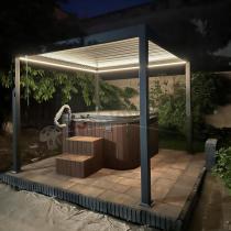 Aranżacja: Pergola wolnostojąca z oświetleniem LED 3x3 Nefir 2.0 - Antracite, Gartwerk