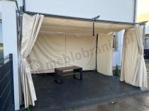 Aranżacja: Pergola wolnostojąca z zasłonami bocznymi 3x4 Niro - Cream