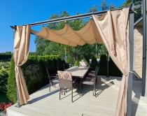 Aranżacja: Pergola wolnostojąca z zasłonami bocznymi 3x4 Niro - Cream