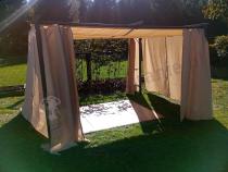 Aranżacja: Pergola wolnostojąca z zasłonami bocznymi 3x4 Niro - Cream