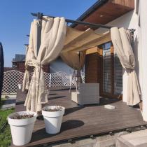Aranżacja: Pergola wolnostojąca z zasłonami bocznymi 3x4 Niro - Cream