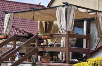 Aranżacja: Pergola wolnostojąca z zasłonami bocznymi 3x4 Niro - Cream