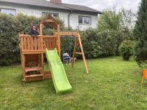 Aranżacja: Plac zabaw drewniany ze zjeżdżalnią Fungoo Activer Teak