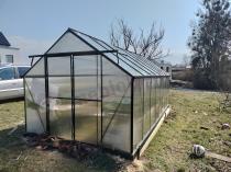 Aranżacja: Poliwęglanowa szklarnia ogrodowa 250x490cm z aluminium - czarny