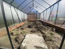 Aranżacja: Poliwęglanowa szklarnia ogrodowa 490x250cm z aluminium - czarny