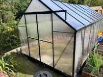 Aranżacja: Poliwęglanowa szklarnia ogrodowa 490x250cm z aluminium - czarny