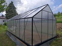 Aranżacja: Poliwęglanowa szklarnia ogrodowa 490x250cm z aluminium - czarny