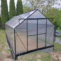 Aranżacja: Poliwęglanowa szklarnia ogrodowa 490x250cm z aluminium - czarny