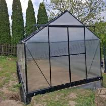 Aranżacja: Poliwęglanowa szklarnia ogrodowa 490x250cm z aluminium - czarny