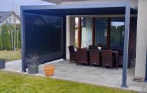 Aranżacja: Roleta zacieniająca do pergoli tarasowej Lufel/Nefir 2.0 ściana 3m - Antracite