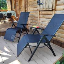 Aranżacja: Rozkładany leżak ogrodowy Moku - aluminium - Black