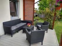 Aranżacja: Salemo 3 Seater Set Grafitowy meble ogrodowe ze skrzynią