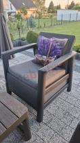 Aranżacja: Scali Fiesta grafit / walnut meble ogrodowe dla 6 osób ze stołem podnoszonym