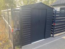 Aranżacja: Schowek metalowy na rowery antracytowy Dummer 213x195x213cm (3,7m2)