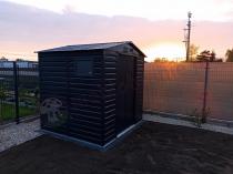 Aranżacja: Schowek metalowy na rowery antracytowy Dummer 213x195x213cm (4,1m2)